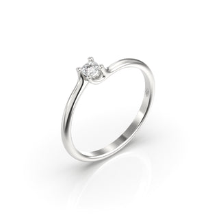 Ray Milano Anello solitario in oro bianco 18kt con diamante