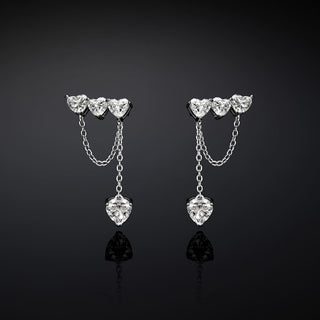 Orecchini pendente cuore Silver con zirconia bianca