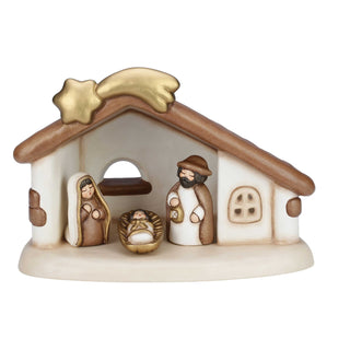 Thun Set capanna con stella cometa e Sacra Famiglia - Presepe