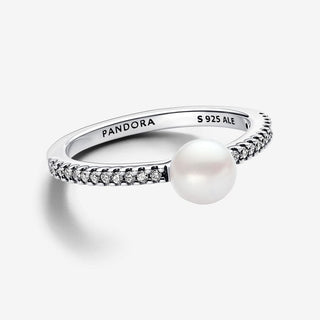 Pandora Anello Perla d'Acqua Dolce Coltivata e Pavé