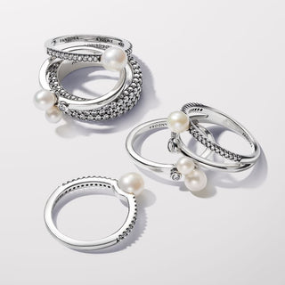 Pandora Anello Perla d'Acqua Dolce Coltivata e Pavé