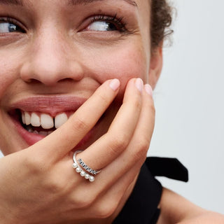 Pandora Anello Intreccio con Perle d'Acqua Dolce Trattate e Pavé