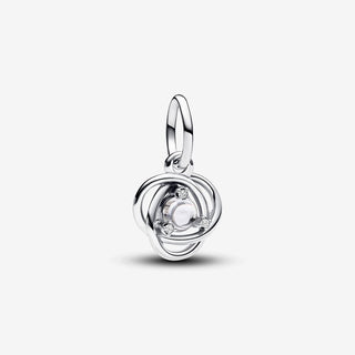 Pandora Charm Pendente Cerchio Eterno Bianco Aprile