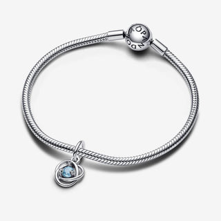 Pandora Charm Pendente Cerchio Eterno Azzurro Marzo