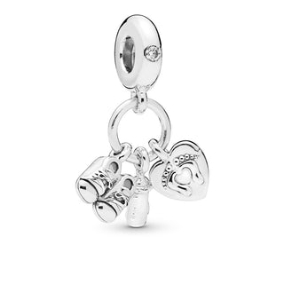 Pandora Charm pendente scarpine e biberon bebè