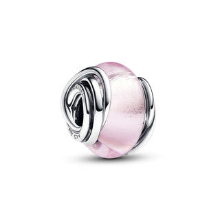 Charm Vetro di Murano Rosa e Cerchi