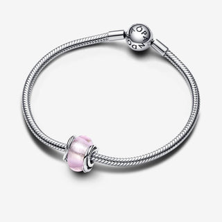 Pandora Charm Vetro di Murano Rosa e Cerchi- 793241C00