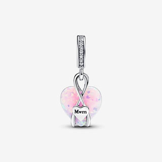 Pandora Charm Pendente Cuore di Mamma Rosa Opalescente-