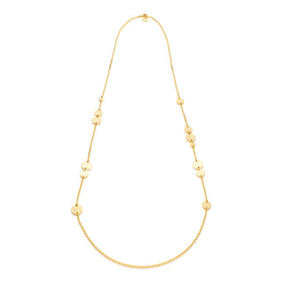 Long Necklace with Round Charms and Lobster Clasp