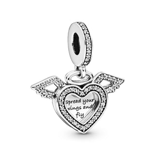 Pandora Charm pendente cuore e ali d’angelo