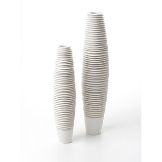 Fos Ceramiche Set di 2 Vasi Kion in porcellana bianca- FFKIONB-W