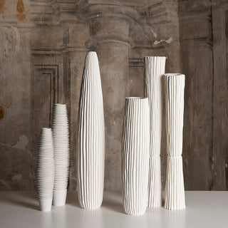 Fos Ceramiche Set di 2 Vasi Kion in porcellana bianca- FFKIONB-W