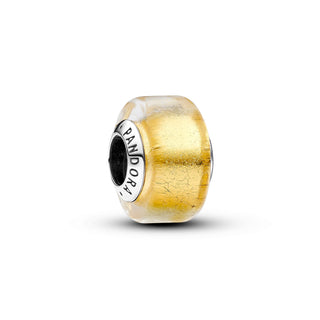 Pandora Charm Mini Vetro di Murano Foglia d'Oro- 793353C00