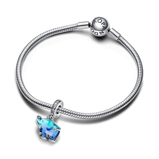 Pandora Charm Pendente Elefante Vetro di Murano Blu- 793339C01