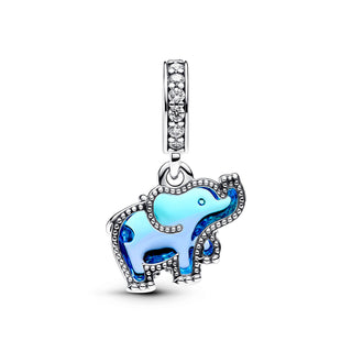 Pandora Charm Pendente Elefante Vetro di Murano Blu- 793339C01