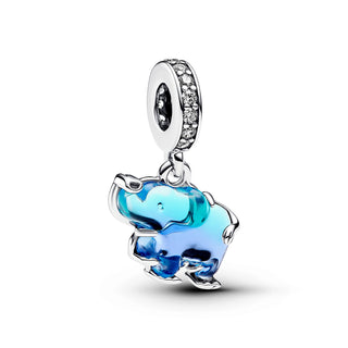 Pandora Charm Pendente Elefante Vetro di Murano Blu- 793339C01