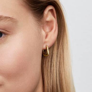 Sinuous Hoop Earrings with Luminous Stones