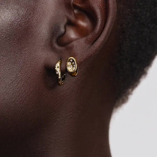 Sinuous Hoop Earrings with Luminous Stones