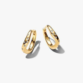 Sinuous Hoop Earrings with Luminous Stones