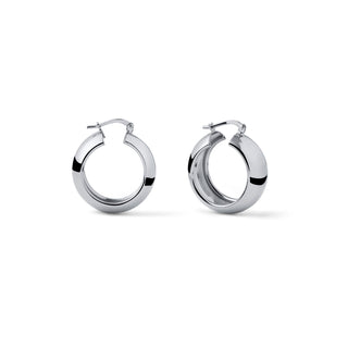 Silver-Plated Bronze Hoop Earrings