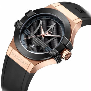 Maserati Orologio potenza 40 mm nero e oro rosa