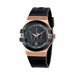 Maserati Orologio potenza 40 mm nero e oro rosa