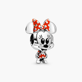 Pandora Disney, charm minnie con abito e fiocco a pois