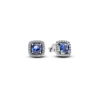 Blue Square Light Point Earrings