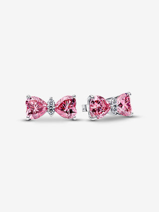 Orecchini Fiocco Luminoso Rosa Grande
