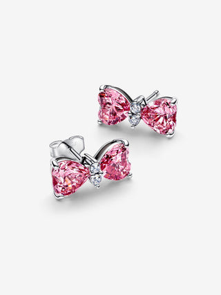 Orecchini Fiocco Luminoso Rosa Grande