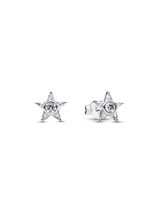 Orecchini a Lobo Stella in Argento Sterling con Zirconia Cubica Trasparente