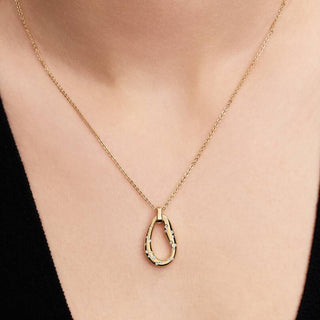 Oval Necklace, Sinuous Line with Luminous Stones