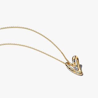 Collana Cuore Linea Sinuosa con Pietre Luminose