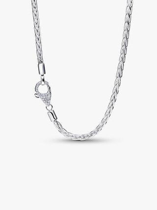 Foxtail Chain Necklace with Pavé Clasp