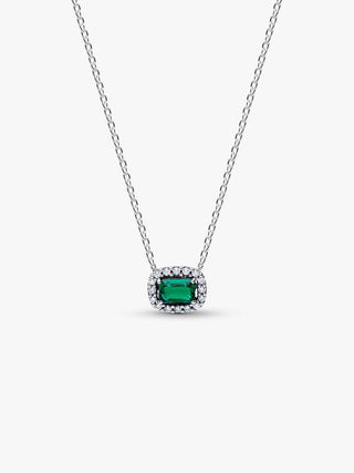 Green Rectangular Solitaire Necklace