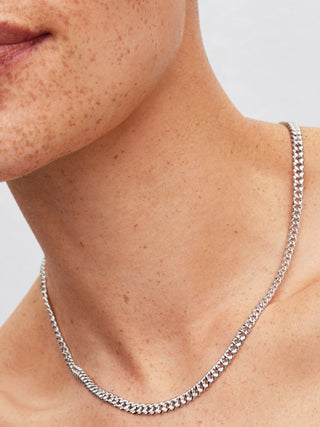Collana a Catena Cubana in Argento Sterling