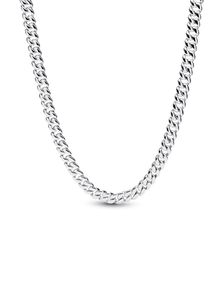 Collana a Catena Cubana in Argento Sterling