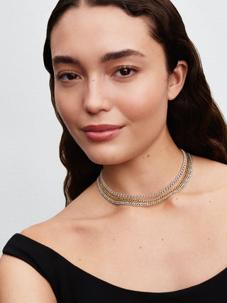 Collana a Catena Cubana in Argento Sterling