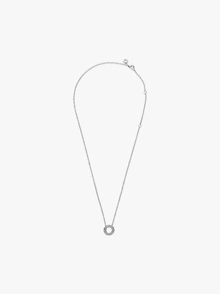 Necklace with circle, pavé and Pandora logo