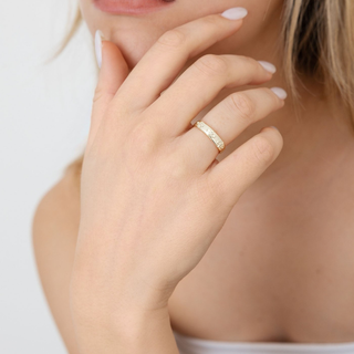 Anello Fedina Logo M Argento