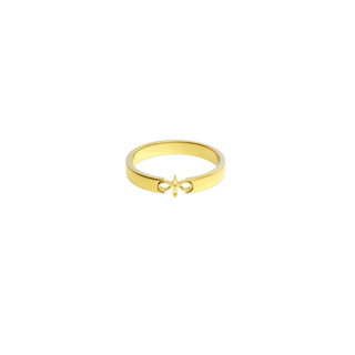 Logo Thin Ring M Gilded Silver
