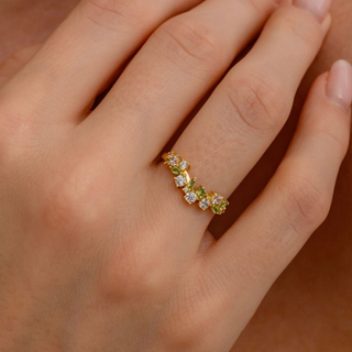 Anello Fleur M Argento Dorato