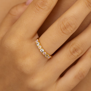 Anello Veretta Floral Argento Dorato