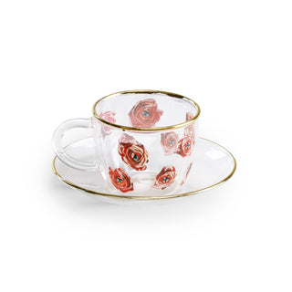 Seletti Tazzina caffè con piattino toiletpaper roses