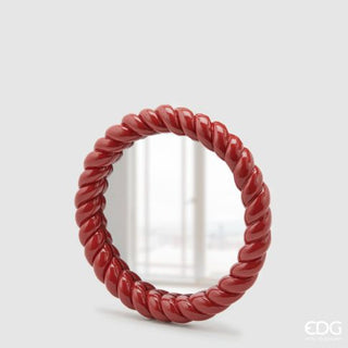 Specchio Rotondo A Rosso