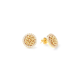 Chicco Yellow Button Earrings with Zircons
