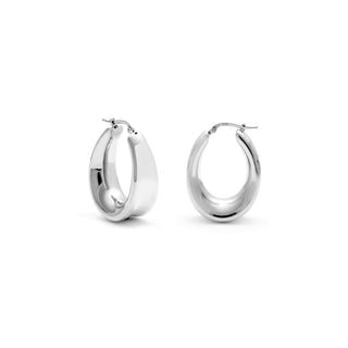 Oval Bell Sterling Silver Earrings