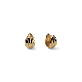 Silver Striped Teardrop Hoop Earrings