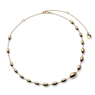 Gold Necklace with Polished Ovals