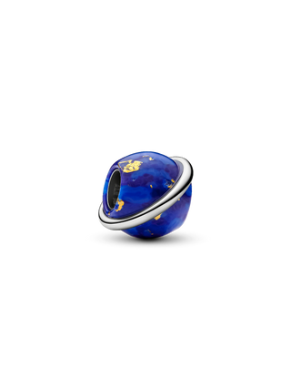 Charm Pianeta con Placcatura in Platino e Lapislazzuli d'Imitazione